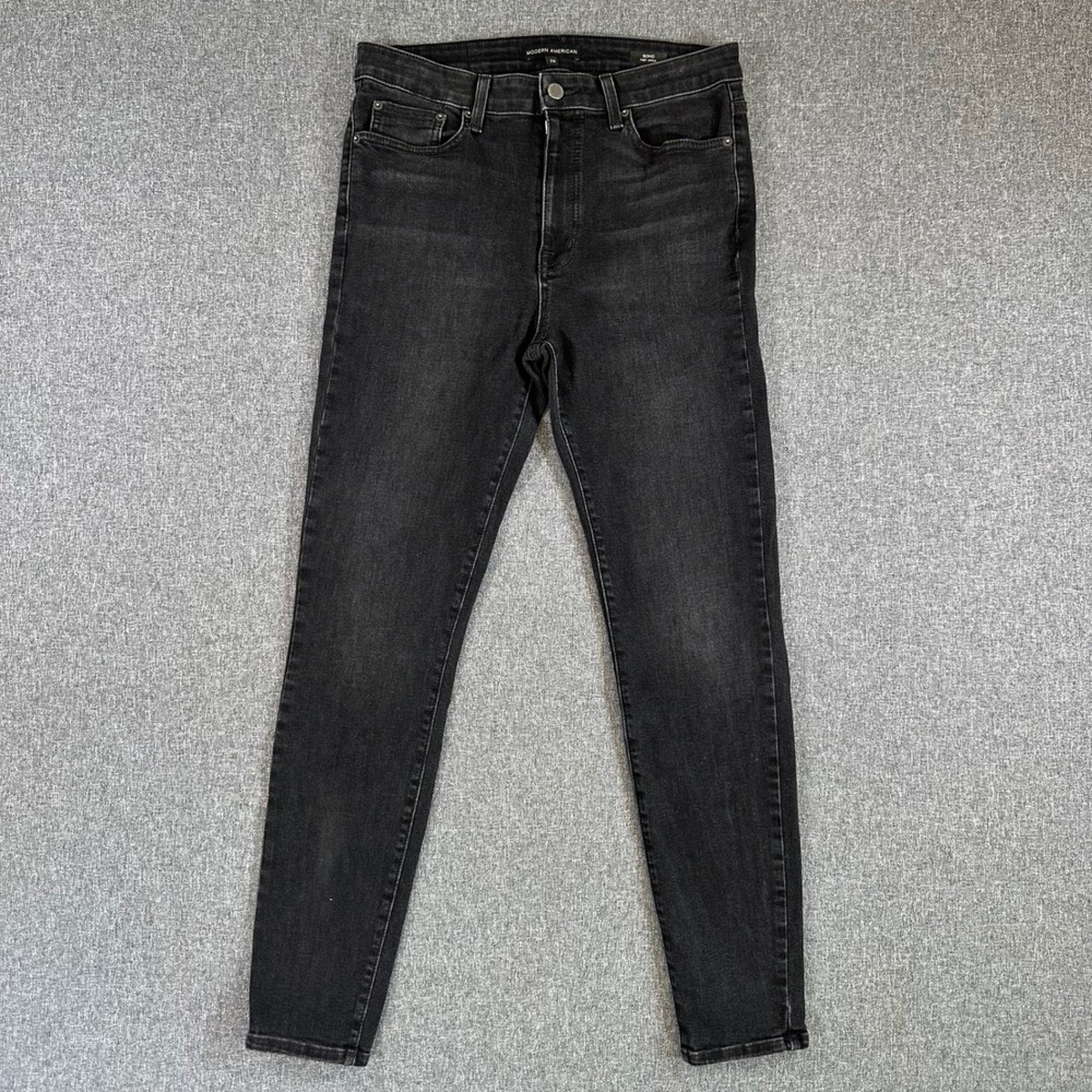 Modern American Soho High Ankle Jeans Vintage Black Skinny Denim Womens 29 USA